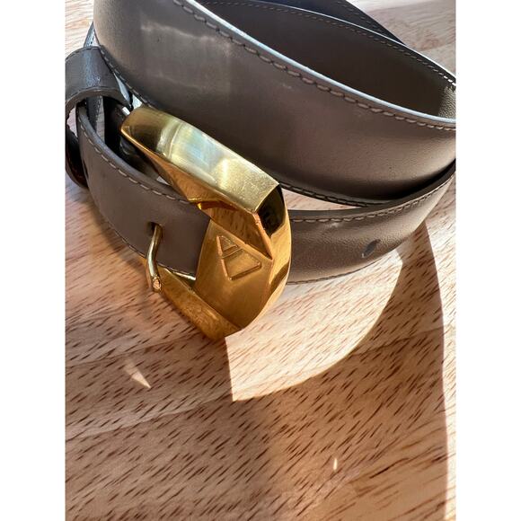 Liz Claiborne Black Leather Gold Buckle Belt Size Small JL - Picture 8 of 11